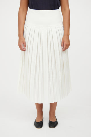 The Row Cream Pleated Magdalita Skirt