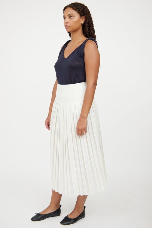 The Row Cream Pleated Magdalita Skirt