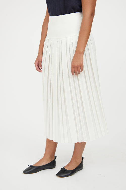 The Row Cream Pleated Magdalita Skirt