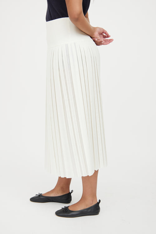 The Row Cream Pleated Magdalita Skirt