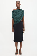 The Sei Silk Satin Draped Top