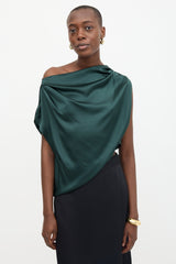 The Sei Silk Satin Draped Top