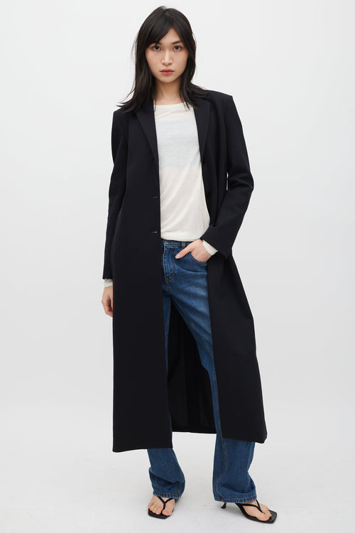 The Row Black Nylon & Silk Lined Sallik Coat