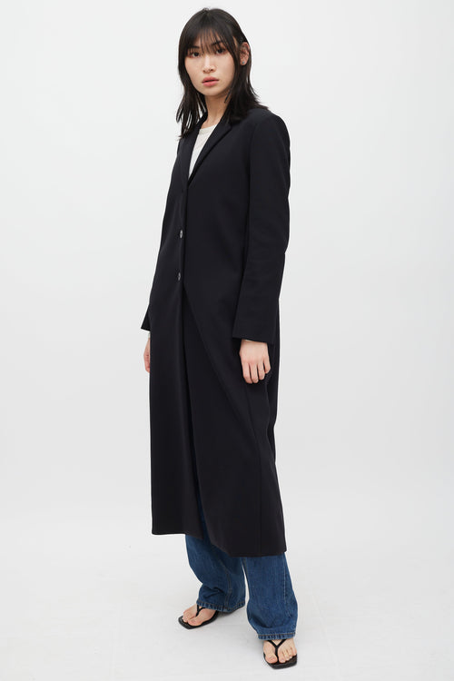The Row Black Nylon & Silk Lined Sallik Coat