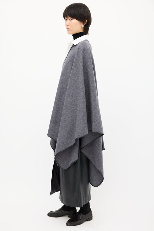 The Row Grey Wool Shane Cape