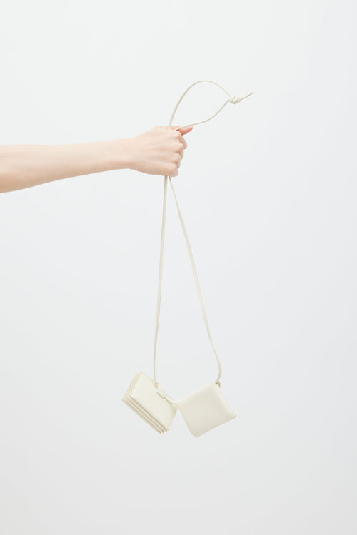 The Row White Leather Mini Envelope Multi Card Case Bag