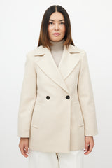 Theory Beige Wool Double Breasted Jacket