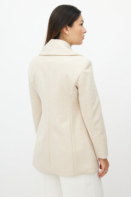 Theory Beige Wool Double Breasted Jacket