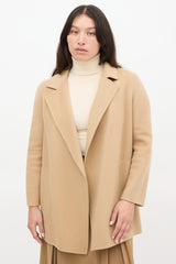 Theory Beige Wool & Cashmere Open Jacket