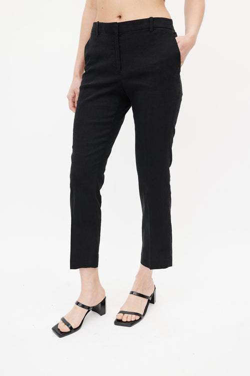 Theory Black Linen Blazer & Pant Suit
