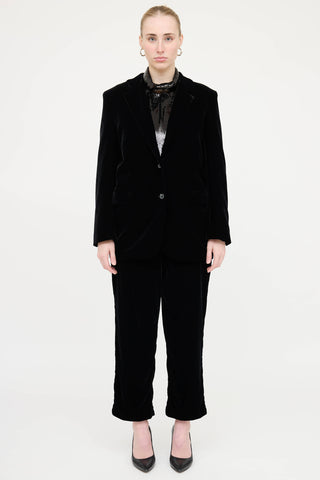 Theory Velvet Blazer and Pant Co-Ord Set