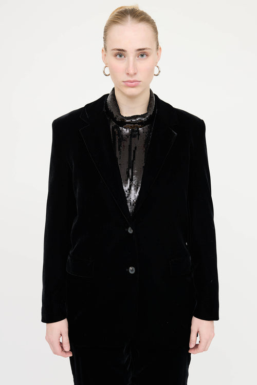 Theory Velvet Blazer and Pant Co-Ord Set