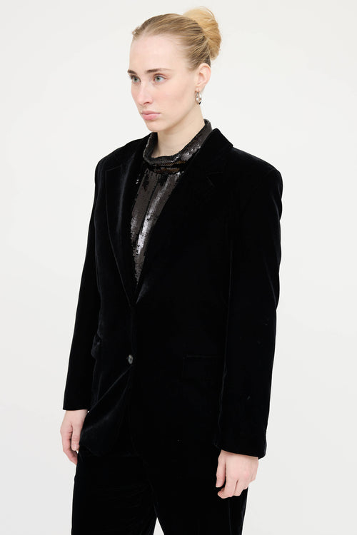 Theory Velvet Blazer and Pant Co-Ord Set