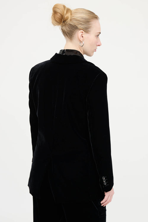 Theory Velvet Blazer and Pant Co-Ord Set