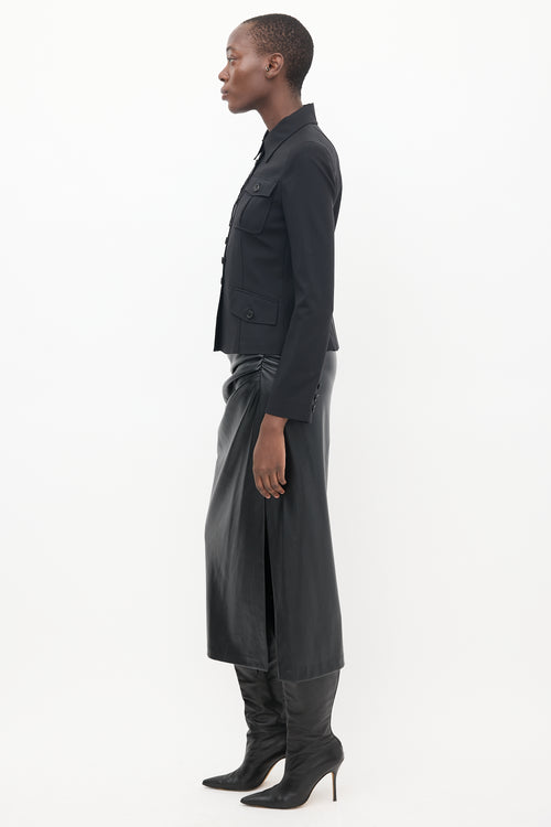 Theory Black Wool Cargo Jacket