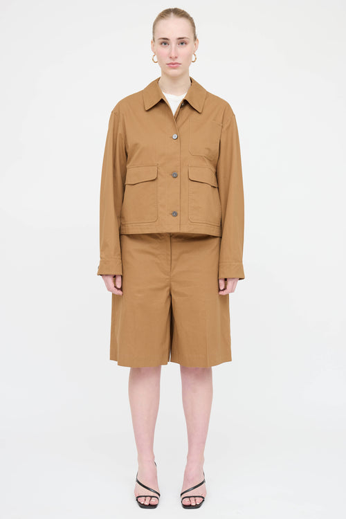 Theory Cotton Jacket and Shorts Co-Ord Set