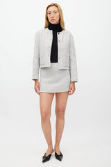 Theory Grey & White Checked Skirt Suit