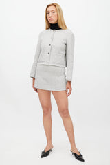 Theory Grey & White Checked Skirt Suit