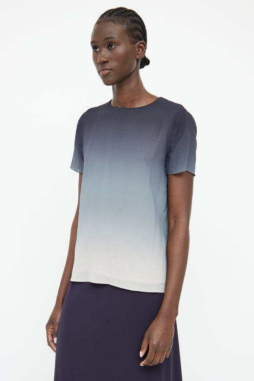 Theory Grey Ombre Short Sleeve Top
