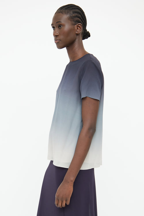 Theory Grey Ombre Short Sleeve Top