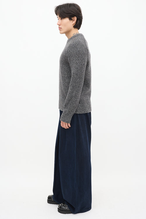 Theory Grey Wool Knit Sweater