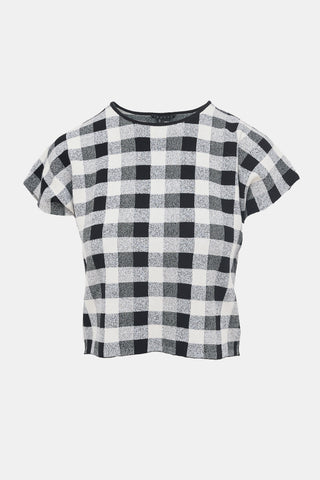 Theory Knit Check Cropped T-Shirt