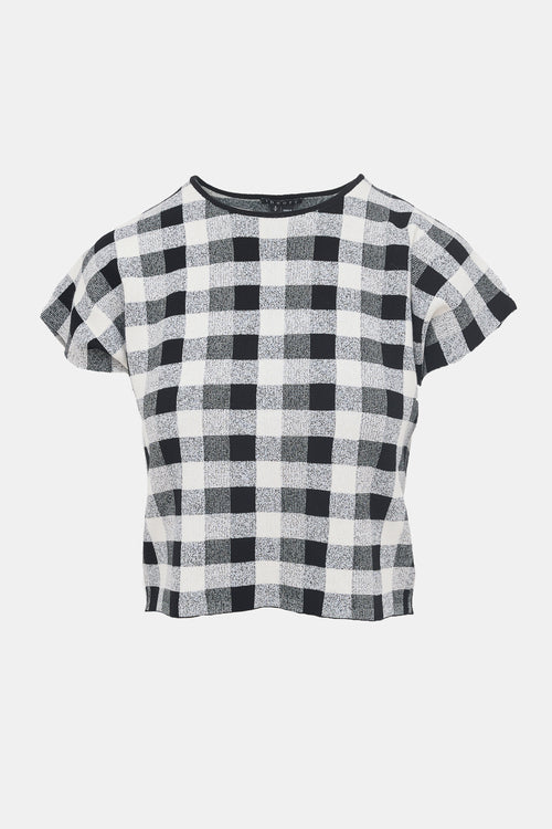 Theory Knit Check Cropped T-Shirt