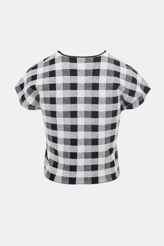 Theory Knit Check Cropped T-Shirt