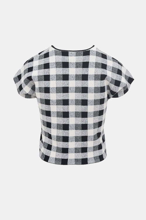 Theory Knit Check Cropped T-Shirt