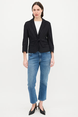 Theory Linen Galina Tie Front Blazer