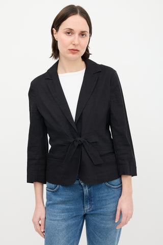 Theory Linen Galina Tie Front Blazer