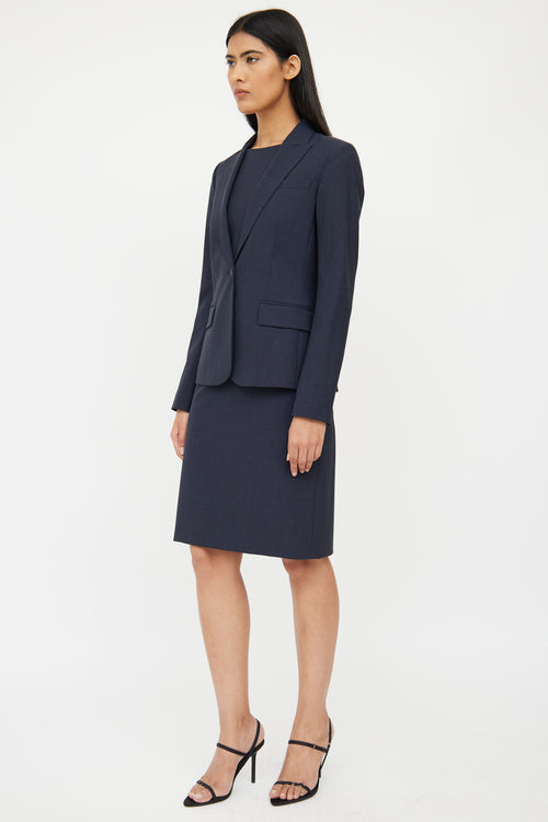 Theory Dark Grey Wool Dress & Blazer Set