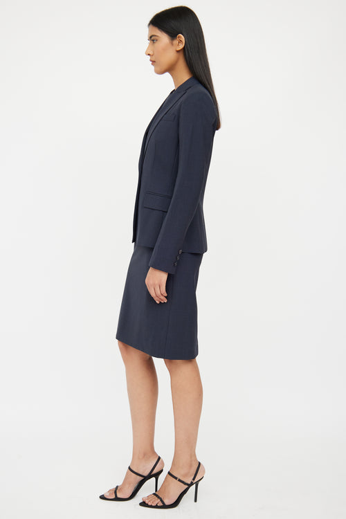 Theory Dark Grey Wool Dress & Blazer Set