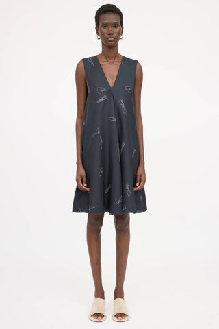 Theory Silk V-Neck Dress