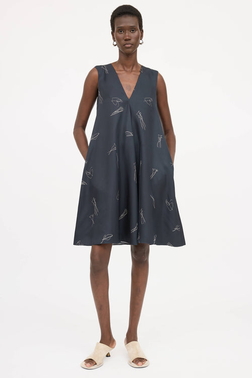 Theory Silk V-Neck Dress