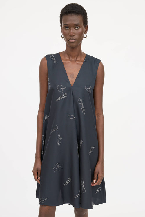 Theory Silk V-Neck Dress