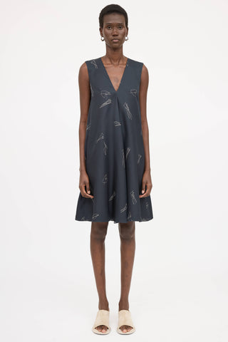 Theory Silk V-Neck Dress