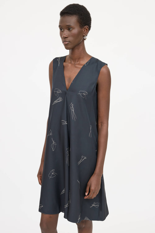 Theory Silk V-Neck Dress