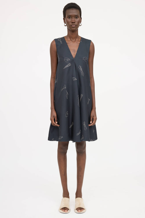 Theory Silk V-Neck Dress