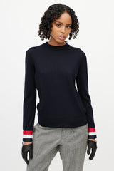 Thom Browne Black Leather Cashmere Lined Asymmetrical Glove