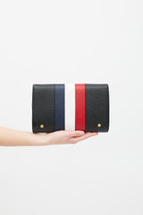 Thom Browne Black & Multicolour Leather Stripe Clutch