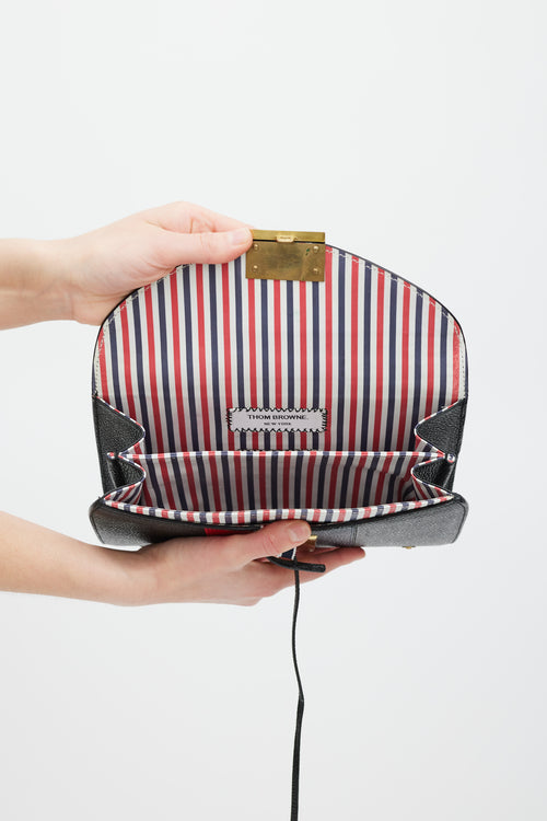 Thom Browne Black & Multicolour Leather Stripe Clutch