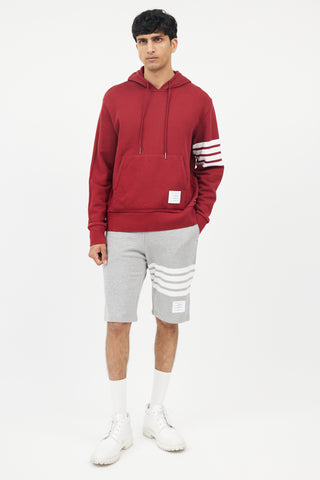 Burgundy & White Stripe Hoodie
