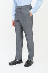 Thom Browne Dark Grey Wool & Mohair Tapered Trouser