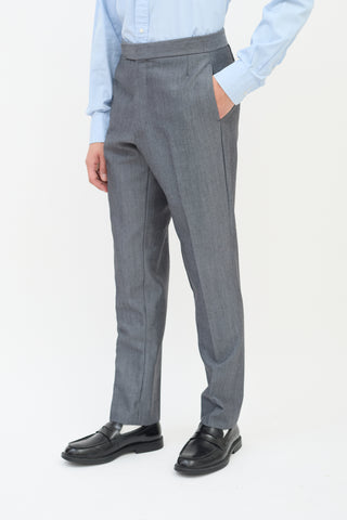 Thom Browne Dark Grey Wool & Mohair Tapered Trouser