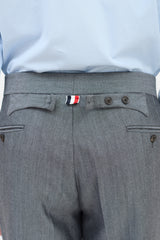 Thom Browne Dark Grey Wool & Mohair Tapered Trouser