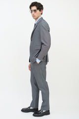 Thom Browne Dark Grey Wool & Mohair Tapered Trouser