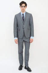 Thom Browne Dark Grey Wool & Mohair Three Pocket Blazer