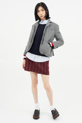 Thom Browne Grey Cashmere & Down Padded Blazer