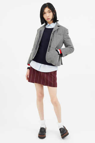 Thom Browne Grey Cashmere & Down Padded Blazer